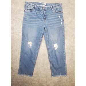 Ava & Viv Women's Size 18W Distressed Cropped Jeans